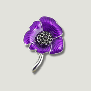 Purple Poppy Brooch (Enamelled)
