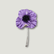 Purple Poppy Brooch (silver tone)