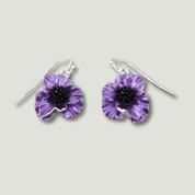 Purple Poppy Drop Earrings