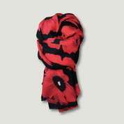 Red on Black Poppy Scarf