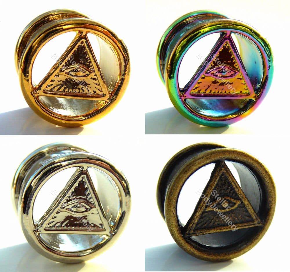 Copper Double Flare Illuminati Ear Tunnel Plug 10mm 25mm 4 Colours