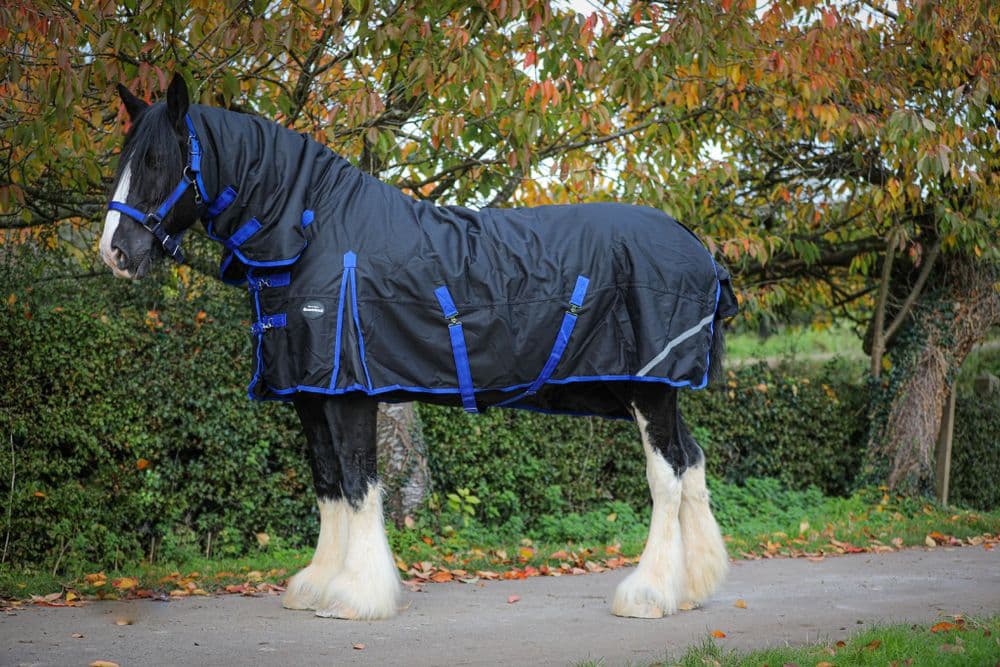 Heavyweight Rugs 200gram 1200D Turnout Rug Heavy Horse Shire Full Neck Combo 6 9