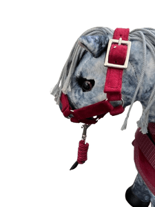Toy Horse  Headcollar Burgundy Velvet