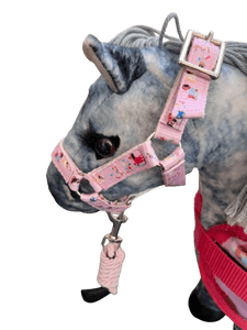 Toy Horse Headcollar Pink Animal Print with lead rope