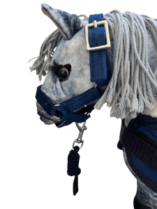Toy Horse  Horse Headcollar Navy Velvet