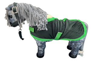 Toy Horse Velvet Headcollar Emerald Green Lime Green Binding