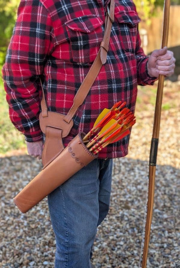HIP QUIVER SHOULDER TYPE brown leather