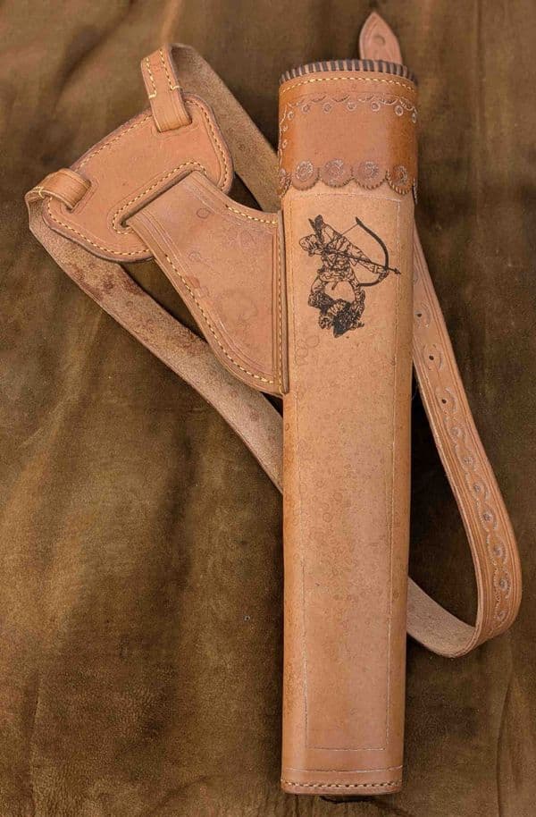 HIP QUIVER SHOULDER TYPE brown leather, Robin Hood SALE