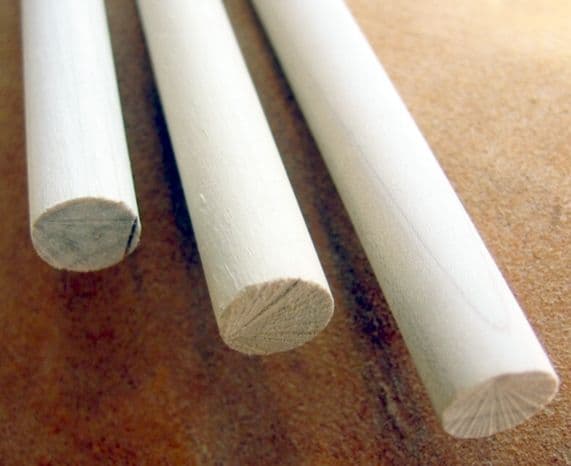 POPLAR 3/8 SHAFTS per 6 shafts