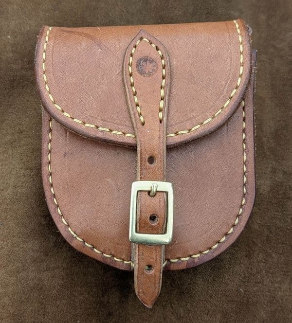 Small Brown Leather Pouch - SALE water mark