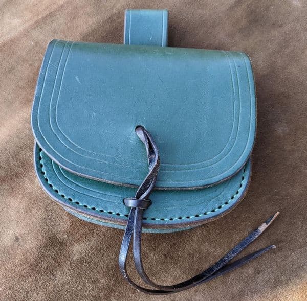 Small Green Leather Pouch