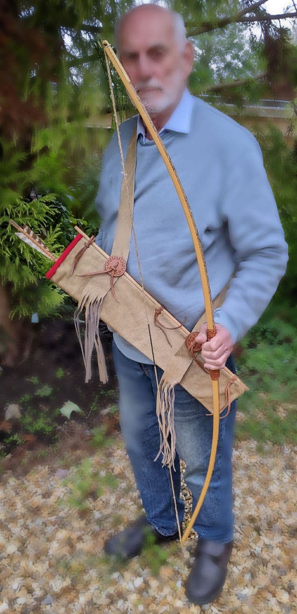 Snakeskin backed bow with Indian quiver