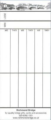 50 Rubber Bridge Score Cards