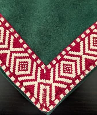 Luxury Velvet Bridge green cloths with  burgundy and white braid
