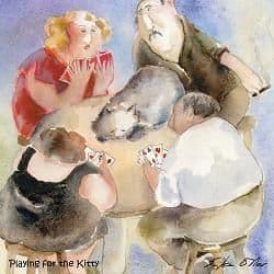 Playing for the Kitty Greeting card