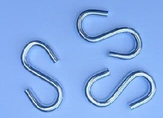8mm x 80mm 'S' Hooks (3 Pack)