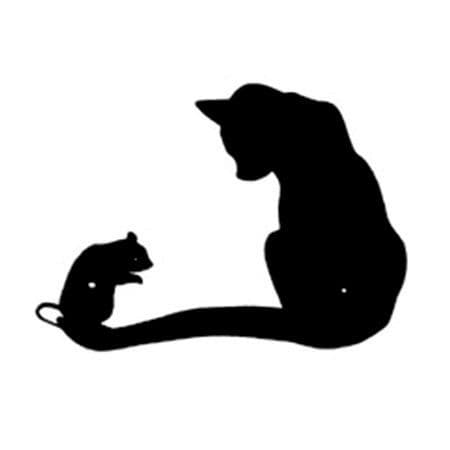 Cat and Mouse Silhouette