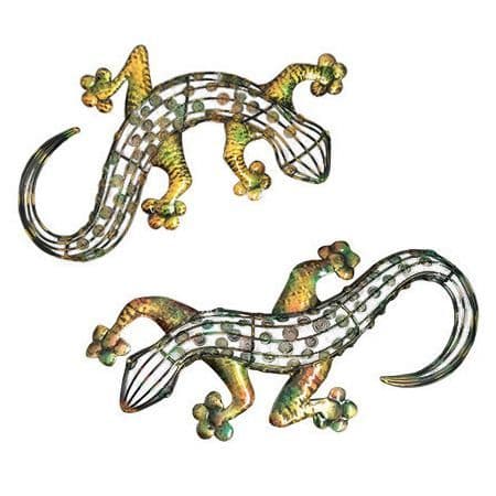 Large Enamelled Gecko Wall Art