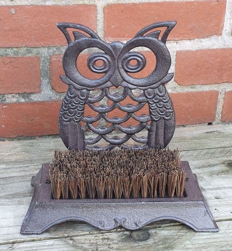 Owl Boot Scraper/Brush (cast iron)
