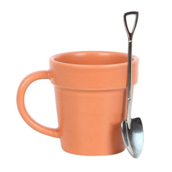 Plant Pot Mug and Shovel Spoon