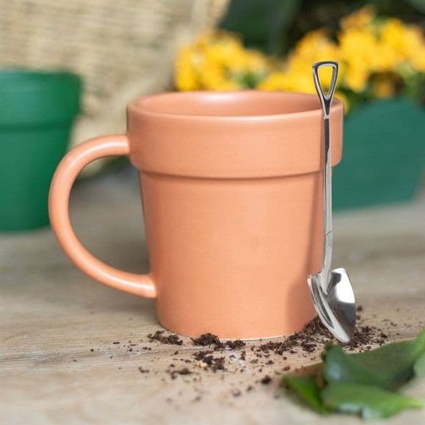 Plant Pot Mug and Shovel Spoon