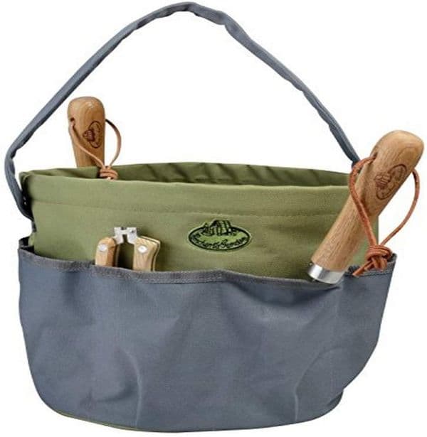 Round Garden Tool Bag Green/Grey or Green/Fawn