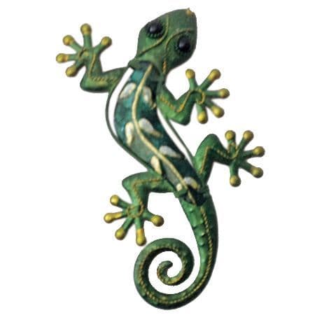 Small Metal/Glass Gecko Wall Plaque - 2 Colours
