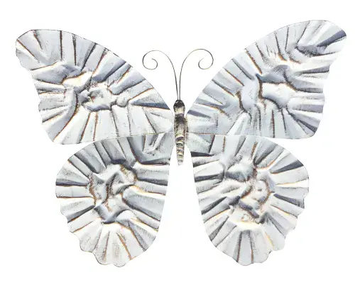 White butterfly Metal Wall Art