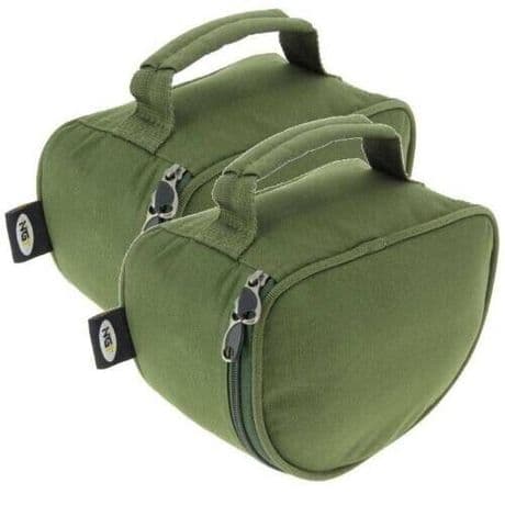 2 X NGT New Deluxe Padded Fishing Reel Cases Bags for Large Carp Pike Reels 108