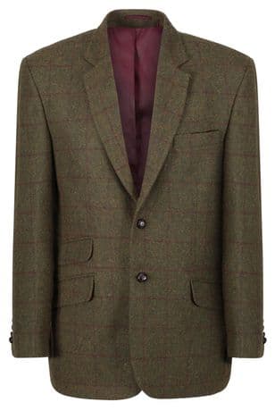 Blenheim Checked Tweed Jacket Blazer Sports Coat Quality Green Claret Wool New