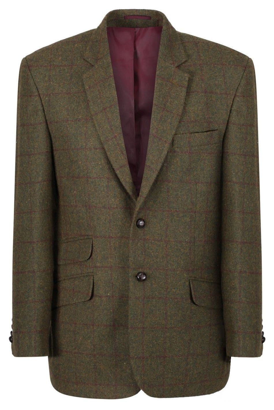 Blenheim Checked Tweed Jacket Blazer Sports Coat Quality Green Claret Wool New
