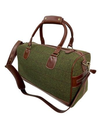 Blenheim Tweed and Leather Travel Bag Stylish Smart Weekend Holdall Luggage