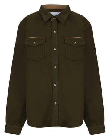 Boys Childrens Olive Lovat Quality Moleskin Shirt Shooting Hunting Fishing New