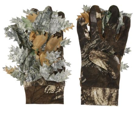 Camo Gloves Dot Grip 3D Leafy Sneaky Stretch Fit Pigeon Shooting Decoying New