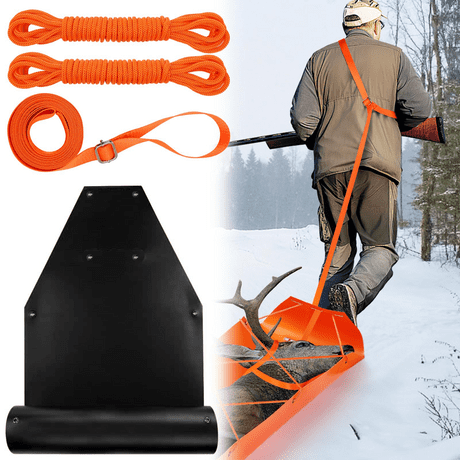 Deer Drag Sledge Mat Heavy Duty Game Pull Waterproof Adjustable Crossbody Strap