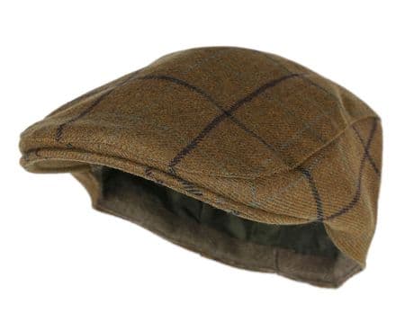 Highland Waterproof TWEED Flat Cap Traditional Country Hat Breathable New Wool