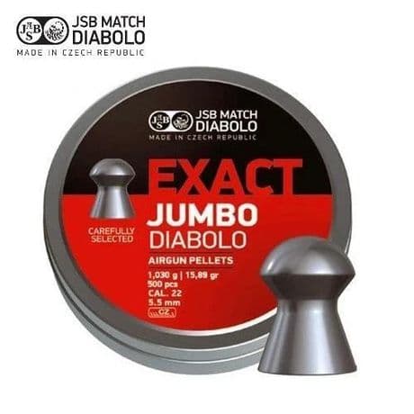 JSB Exact Jumbo Diabolo .22 5.52 15.89gr Airgun Pellets Tins of 500 Air Shot