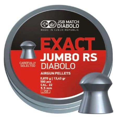 JSB Jumbo Exact RS Diabolo .22 5.52 13.43gr Airgun Pellets Tins of 500 Air Shot