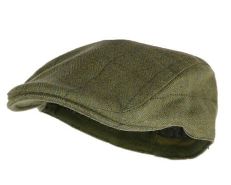 Kensington Waterproof TWEED Flat Cap Traditional Country Hat Breathable New Wool