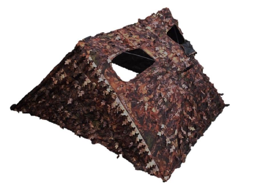 LAID BACK Ground Hide Woodland Camo Leafy Pop Up Quick Set Decoying Photography