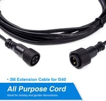 Lights Cable Extension 3M/9.8FT G40 Outdoor Garden Globe String IP44 Waterproof