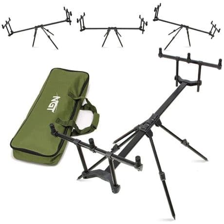NGT Slider Pod 3 Rod Multi Functional High Low Stand + Padded Case Carp Fishing