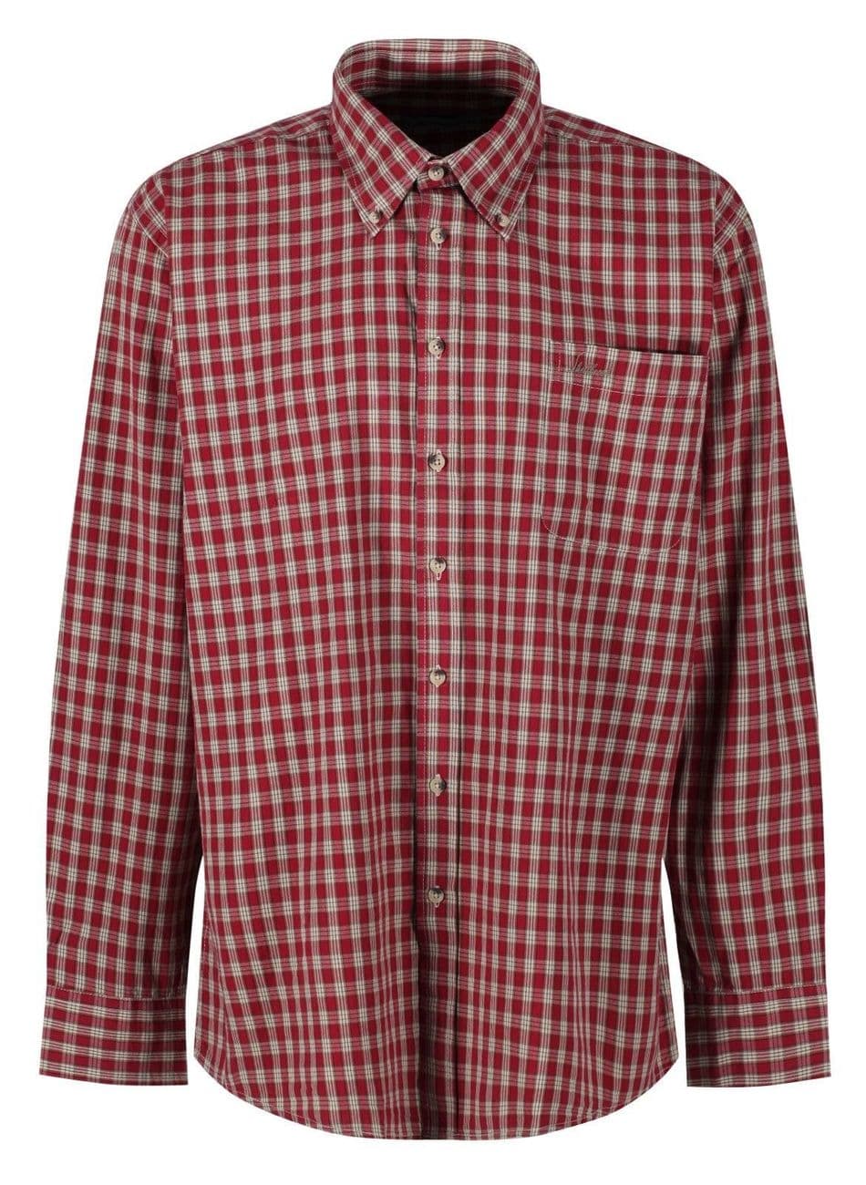 Outdoor Country Shirt Shellbrook By DEERHUNTER Claret Check Comfortable Cotton