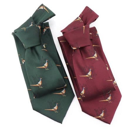 Quality Country Shooting Tie Pheasant Design Soft Silk Feel Tie New