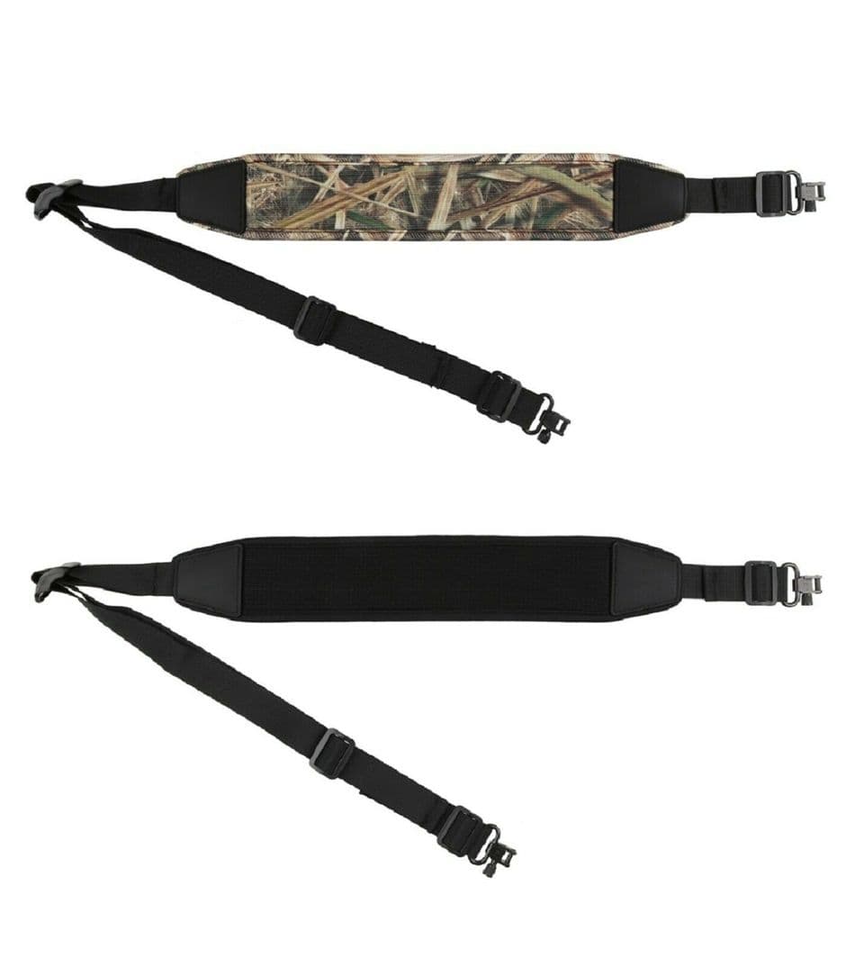 Quality Rifle Sling Airgun Neoprene + Steel Quick Release QD Swivels Black Camo