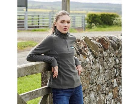 Ridgeline Ladies Narvik Fleece Moss Half Zip Fleece Warm Comfy Mid Layer