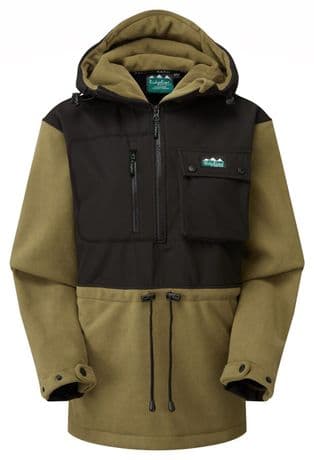 Ridgeline Ladies Rubra Teak/Black Hybrid Fleece Smock Anorak Weather Resistant