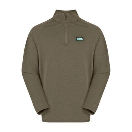 Ridgeline Men's Baseline Pull-on Zip Top Long Sleeved Top - Light Bark Marl