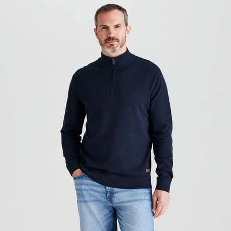 Ridgeline Men's Hartland Navy Quarter Zip Knit Country Jumper Warm Smart Style