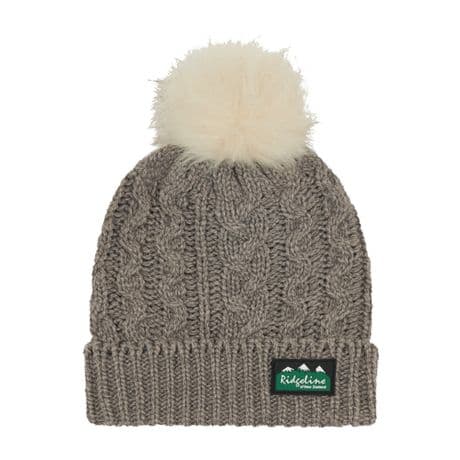 Ridgeline Nordic Fleck Bobble Hat Mushroom Beanie Autumn Winter Hat Faux Fur Pom